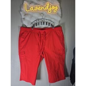 St. John's Bay Wide-Leg Cargo Capris in Bright Coral